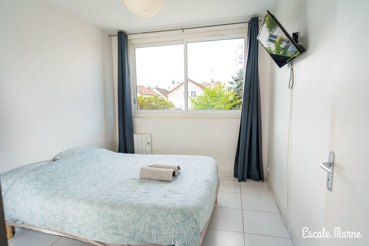 Escale-Marne Fr - 202 - Free Parking - Free Luggage Storage - All Equipped - Linen Included - Washing Machine - 10Mn Walk Metro 8 - Rer A - Panoramic View - From 1 To 14 Guests Maisons-Alfort Kamer foto