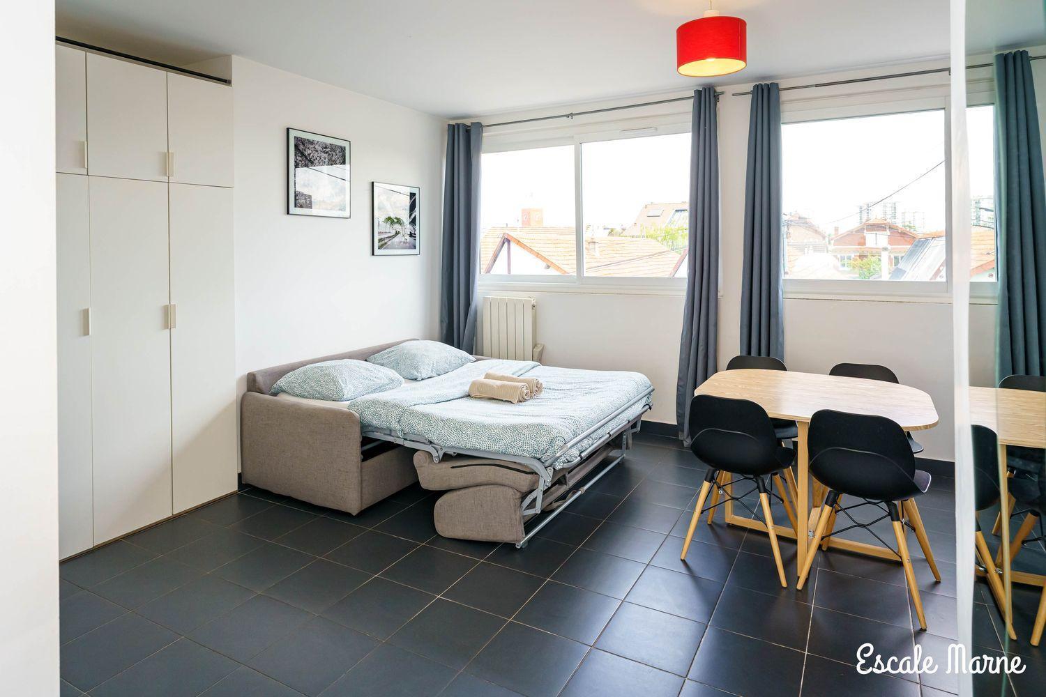 Escale-Marne Fr - 202 - Free Parking - Free Luggage Storage - All Equipped - Linen Included - Washing Machine - 10Mn Walk Metro 8 - Rer A - Panoramic View - From 1 To 14 Guests Maisons-Alfort Kamer foto