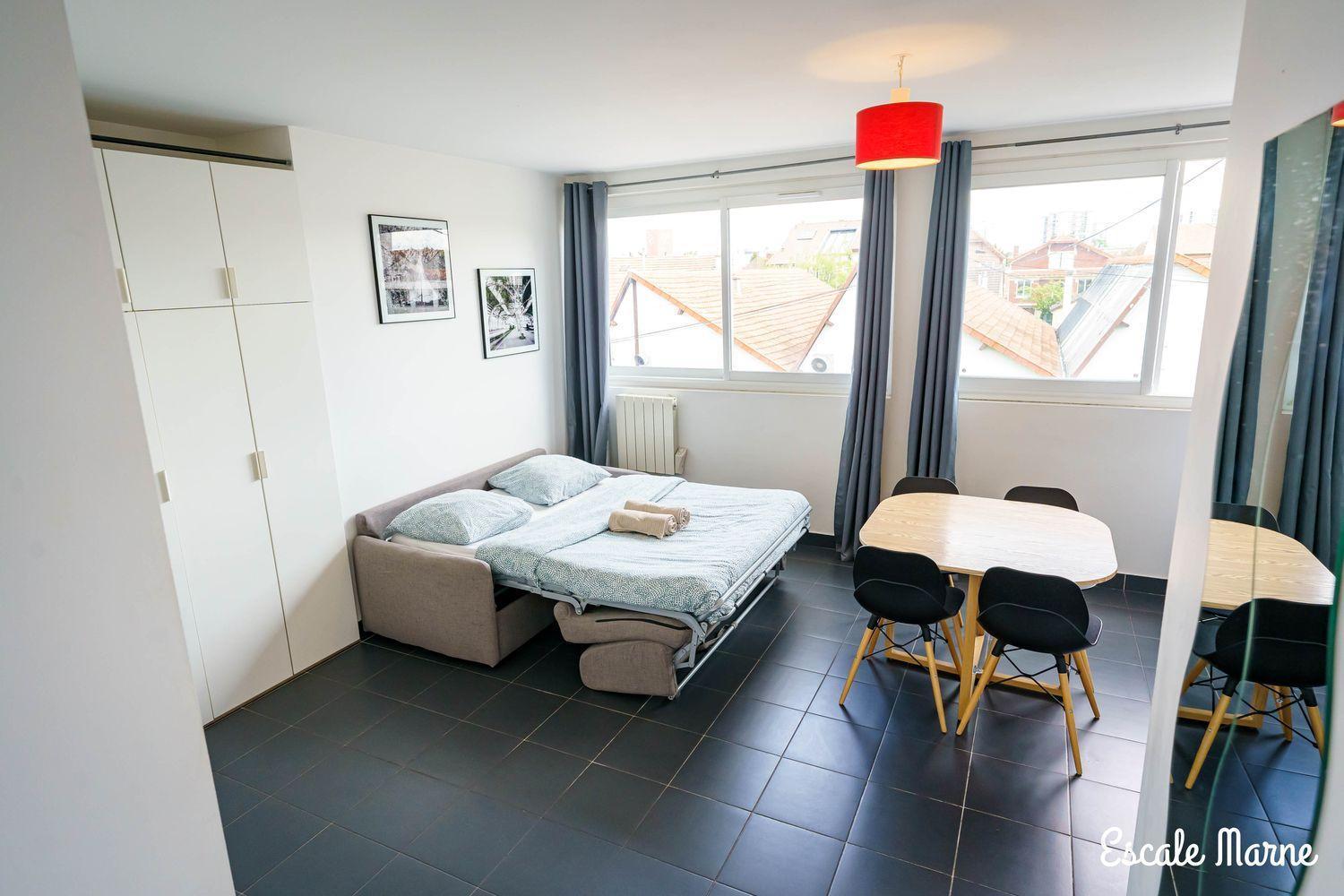 Escale-Marne Fr - 202 - Free Parking - Free Luggage Storage - All Equipped - Linen Included - Washing Machine - 10Mn Walk Metro 8 - Rer A - Panoramic View - From 1 To 14 Guests Maisons-Alfort Kamer foto