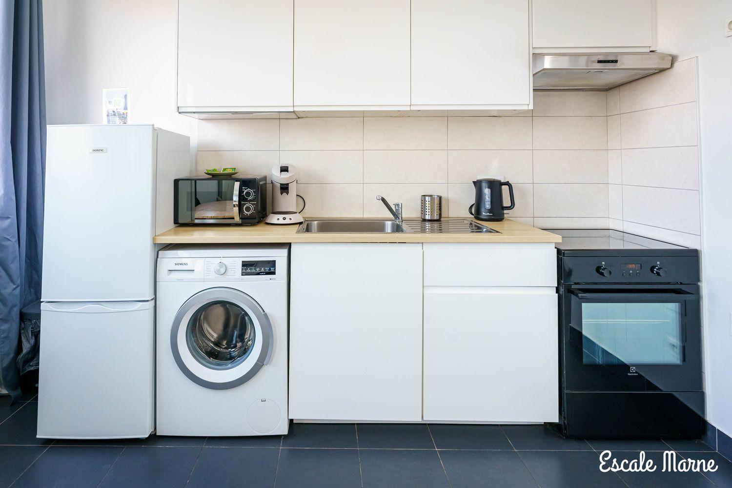 Escale-Marne Fr - 202 - Free Parking - Free Luggage Storage - All Equipped - Linen Included - Washing Machine - 10Mn Walk Metro 8 - Rer A - Panoramic View - From 1 To 14 Guests Maisons-Alfort Kamer foto